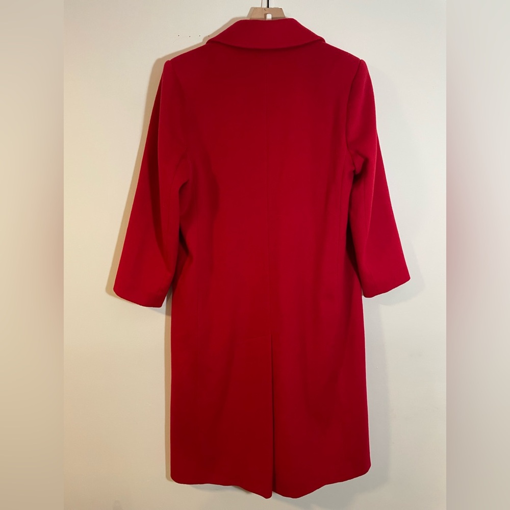 Vintage Kristen Blake Red Wool Blend Trench Coat Size 8 Union Tag EUC - Picture 7 of 13
